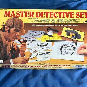 NSI Master Detective Set Vintage Crime Lab Fingerprint Spy Kit Complete RARE